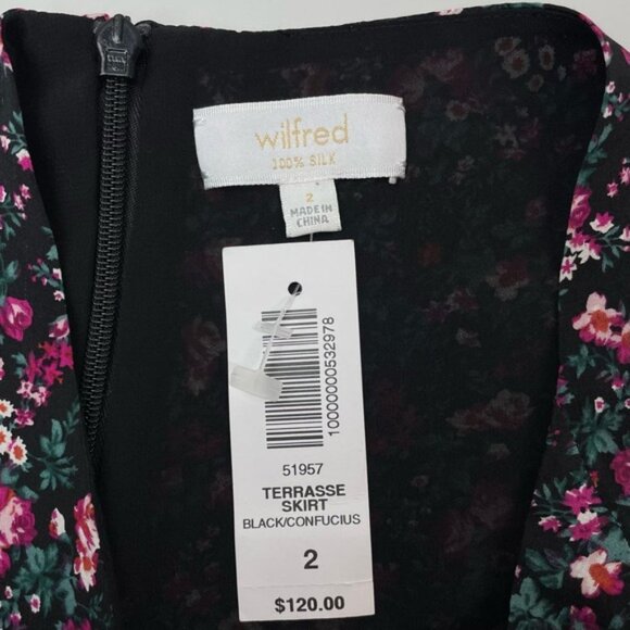 Aritzia Wilfred Terrasse Silk Mini Skirt Women's Size 2 Floral Print - Picture 4 of 5